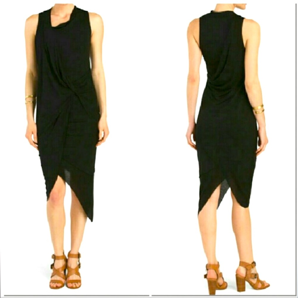 Helmut Lang Black Asymmetrical Dress